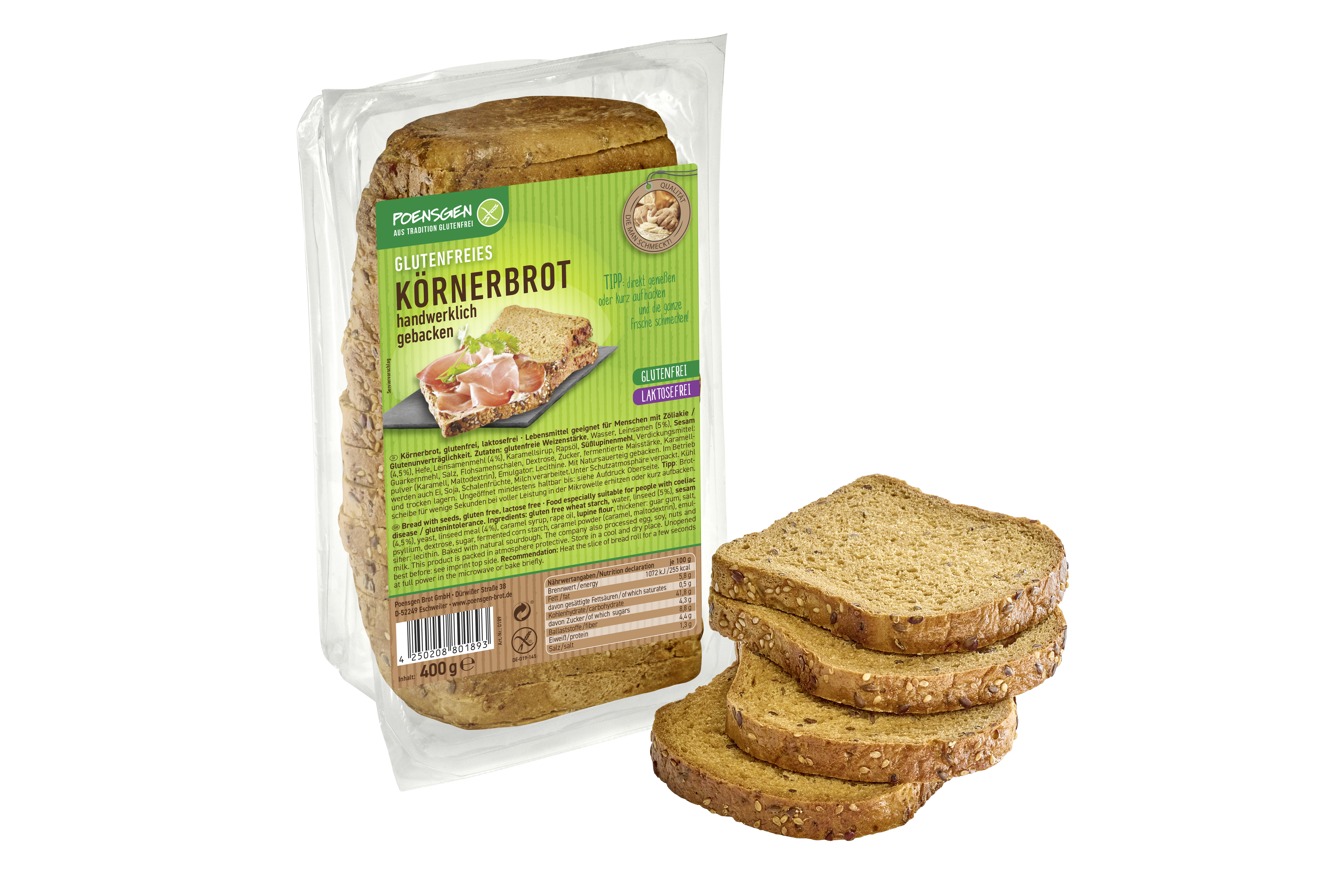 Körnerbrot 400g, glutenfrei / laktosefrei