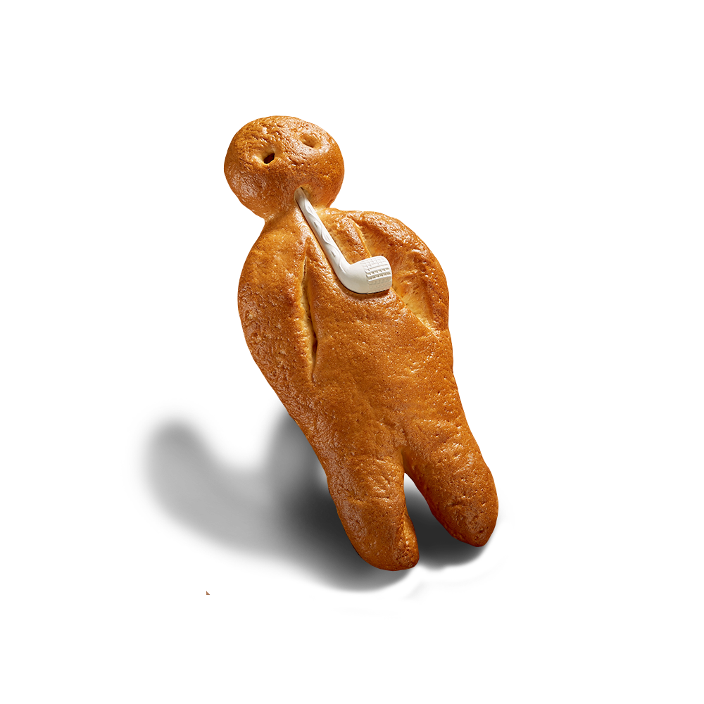 Poensgen glutenfreier Weckmann Glutenfreier Poensgen Weckmann mit weißer Pfeife
