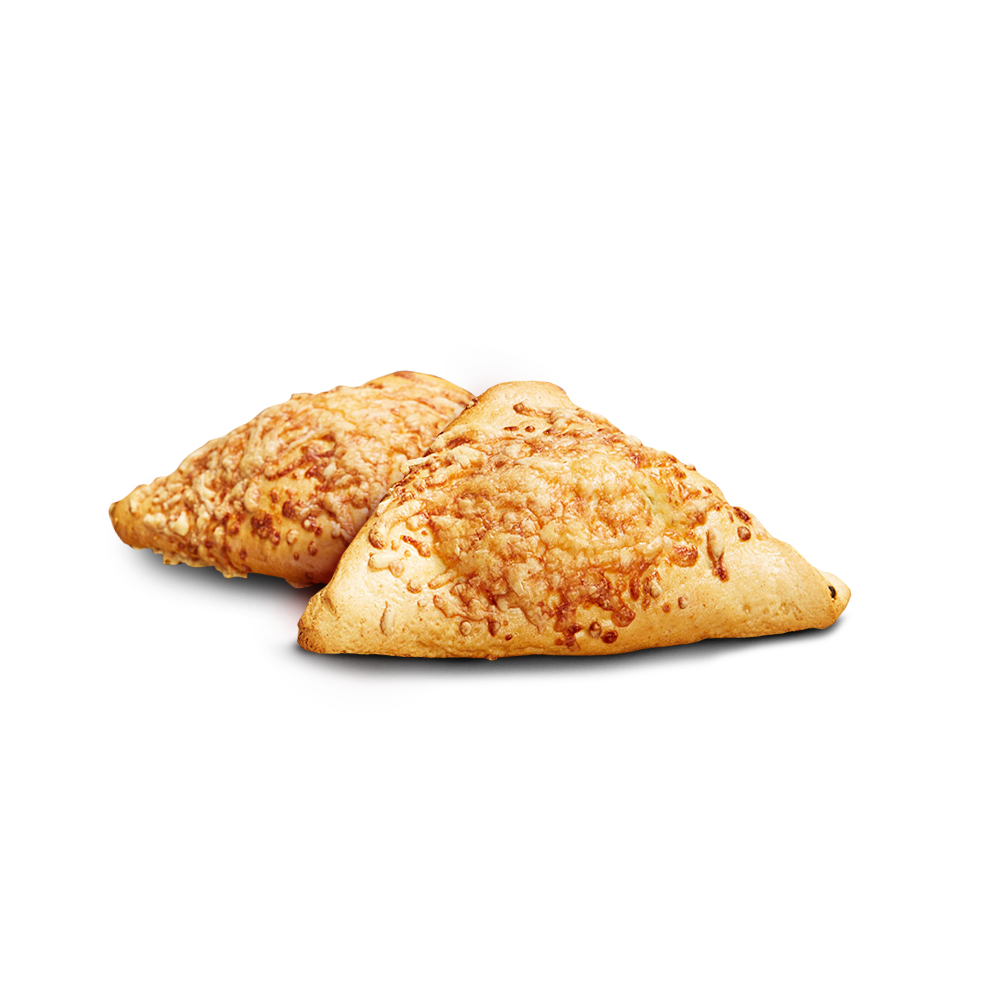 Poensgen glutenfreie Käse-Schinken-Taschen Zwei glutenfreie mit Käse überbackene, dreieckige Käse-Schinken-Taschen von Poensgen