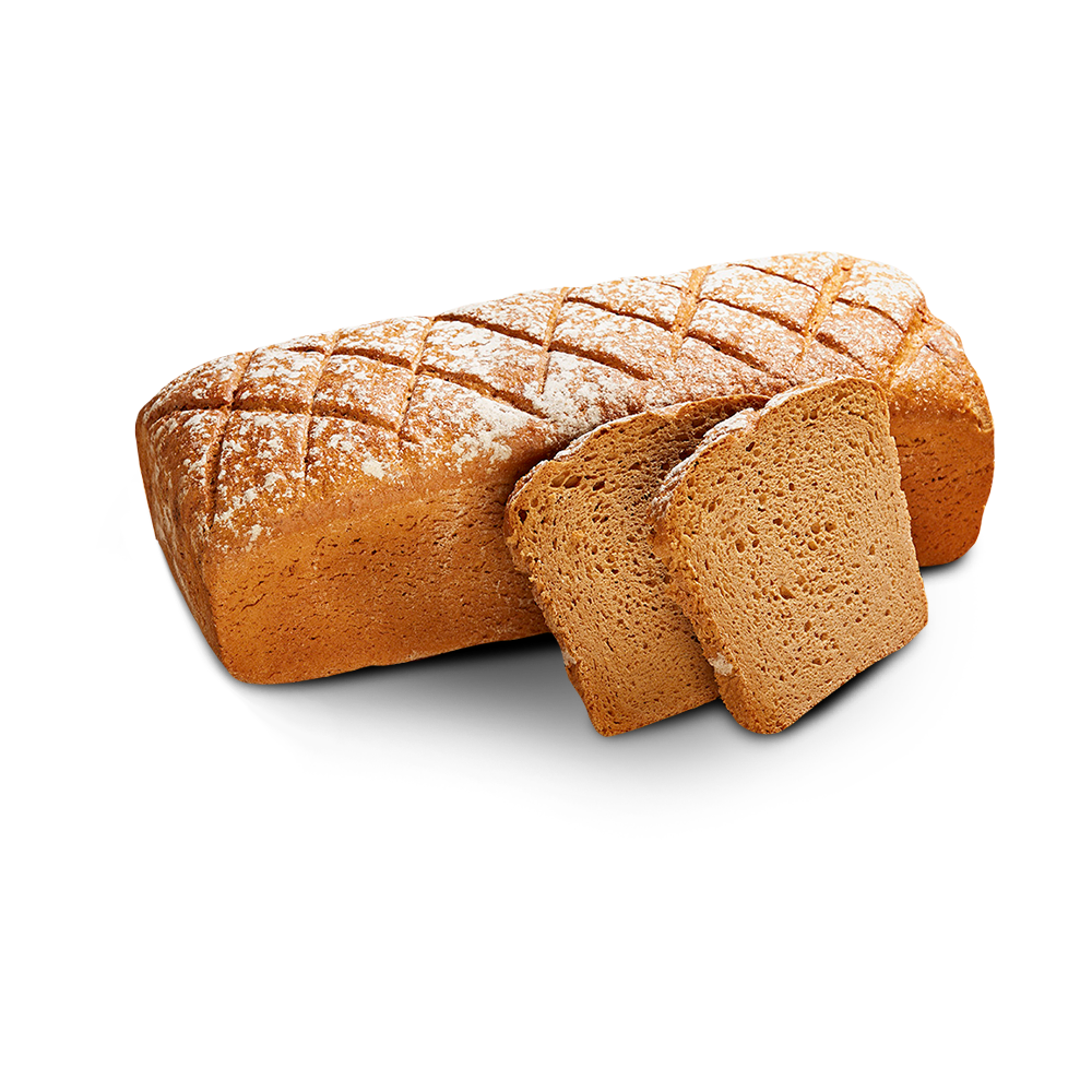 Poensgen glutenfreies Kosakenbrot Kastenförmiges, glutenfreies Kosakenbrot von Poensgen, zwei Scheiben daneben