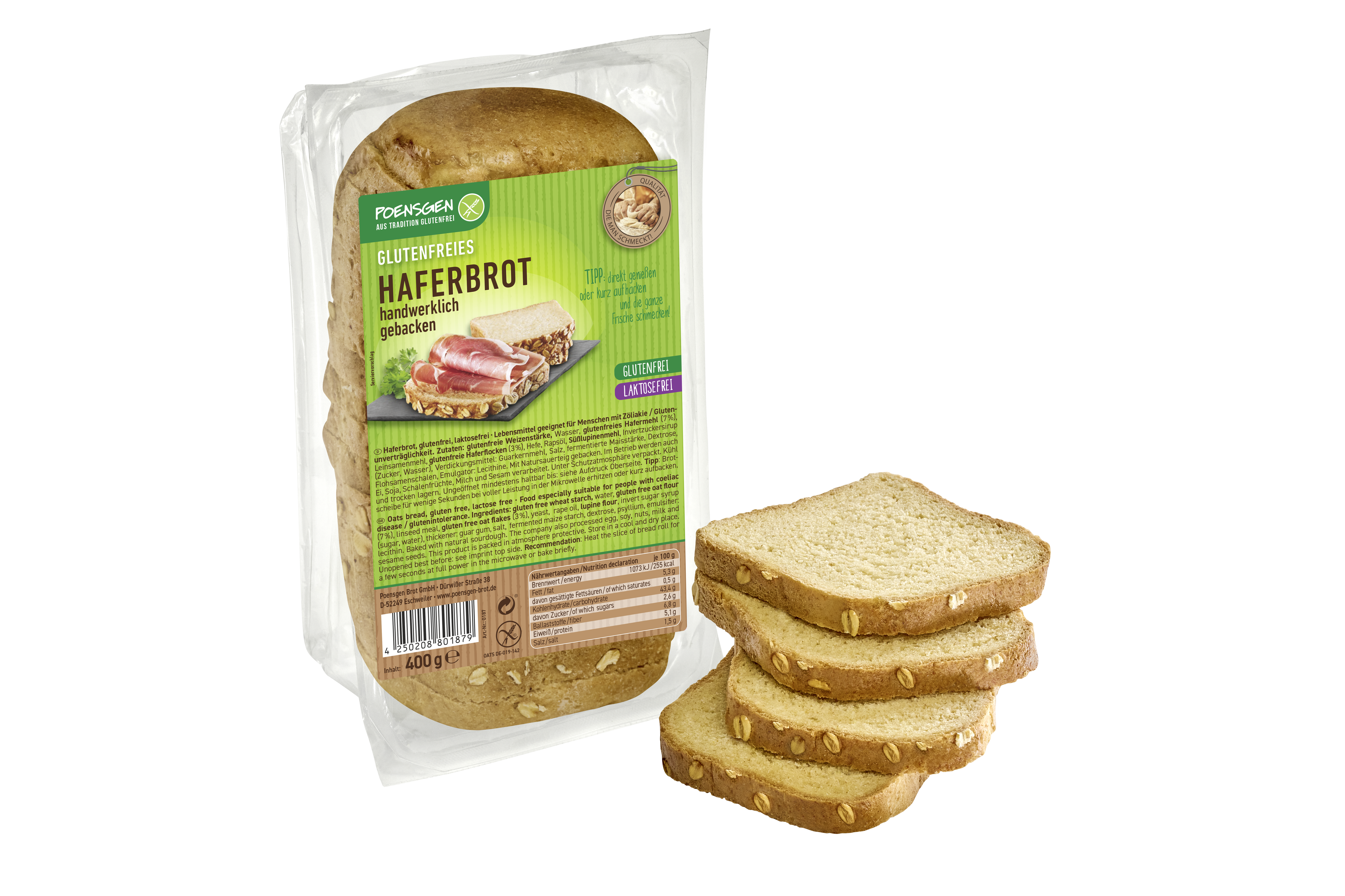 Haferbrot 400g, glutenfrei / laktosefrei