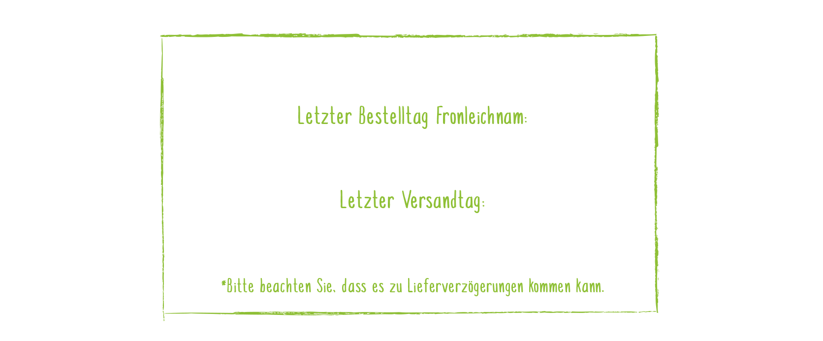 Letzter Bestelltag für Frischware vor Fronleichnam ist der 1. Juni 2026